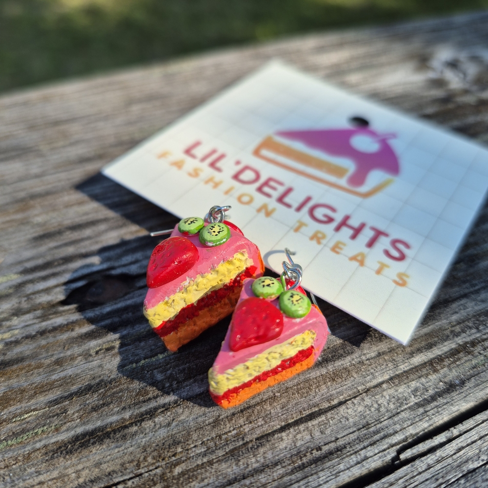 Summer Fruit Cake Slice Earrings